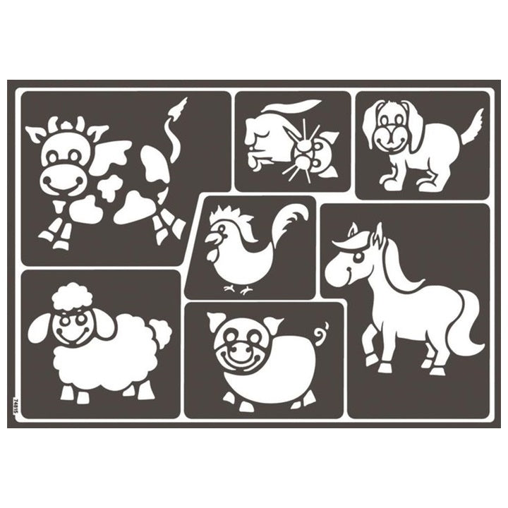 Self-Adhesive Stencil Fun Animals A3