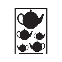 Self-Adhesive Stencil Teapots A5
