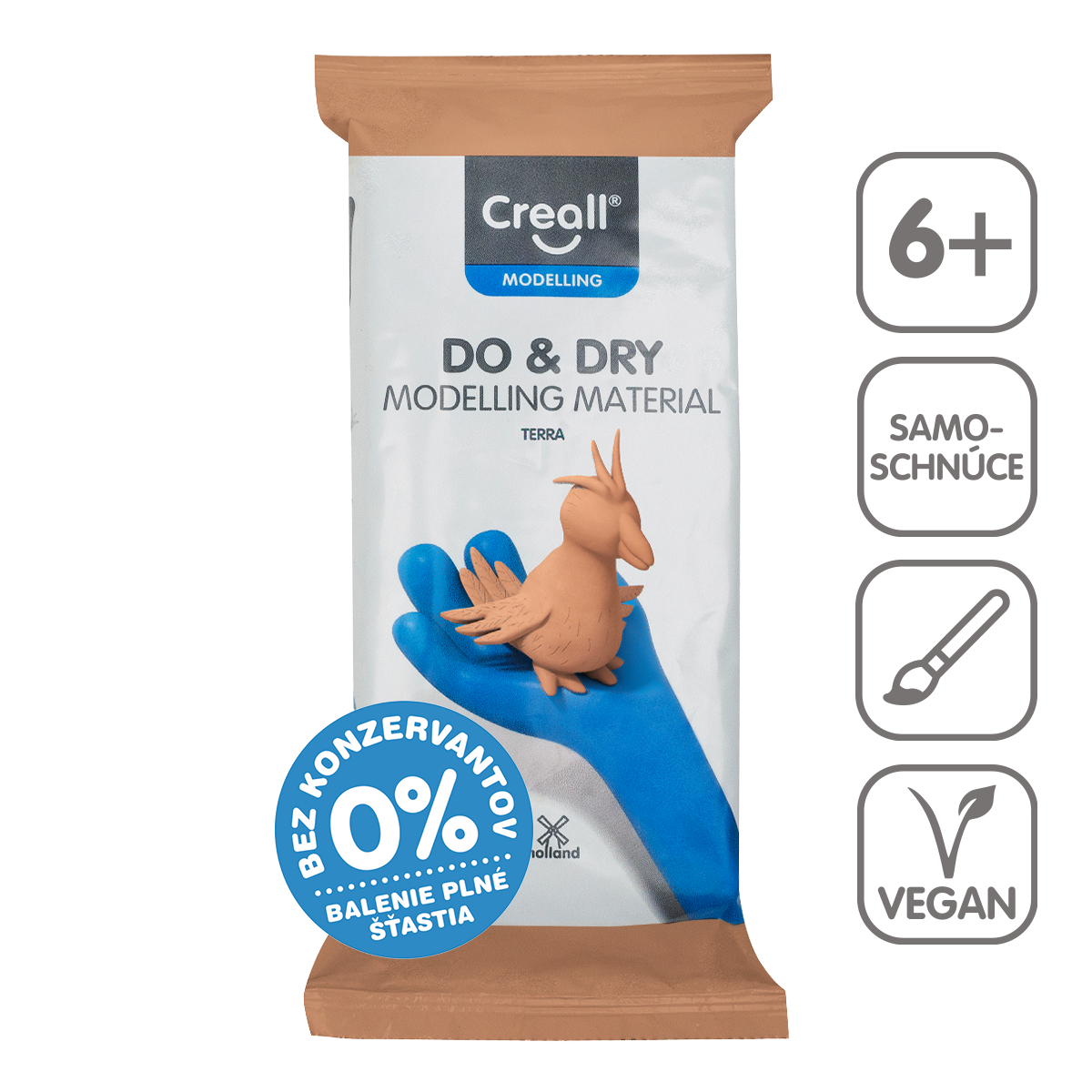 Self-Hardening Modelling Clay Creall Do&Dry 500 g – terracotta