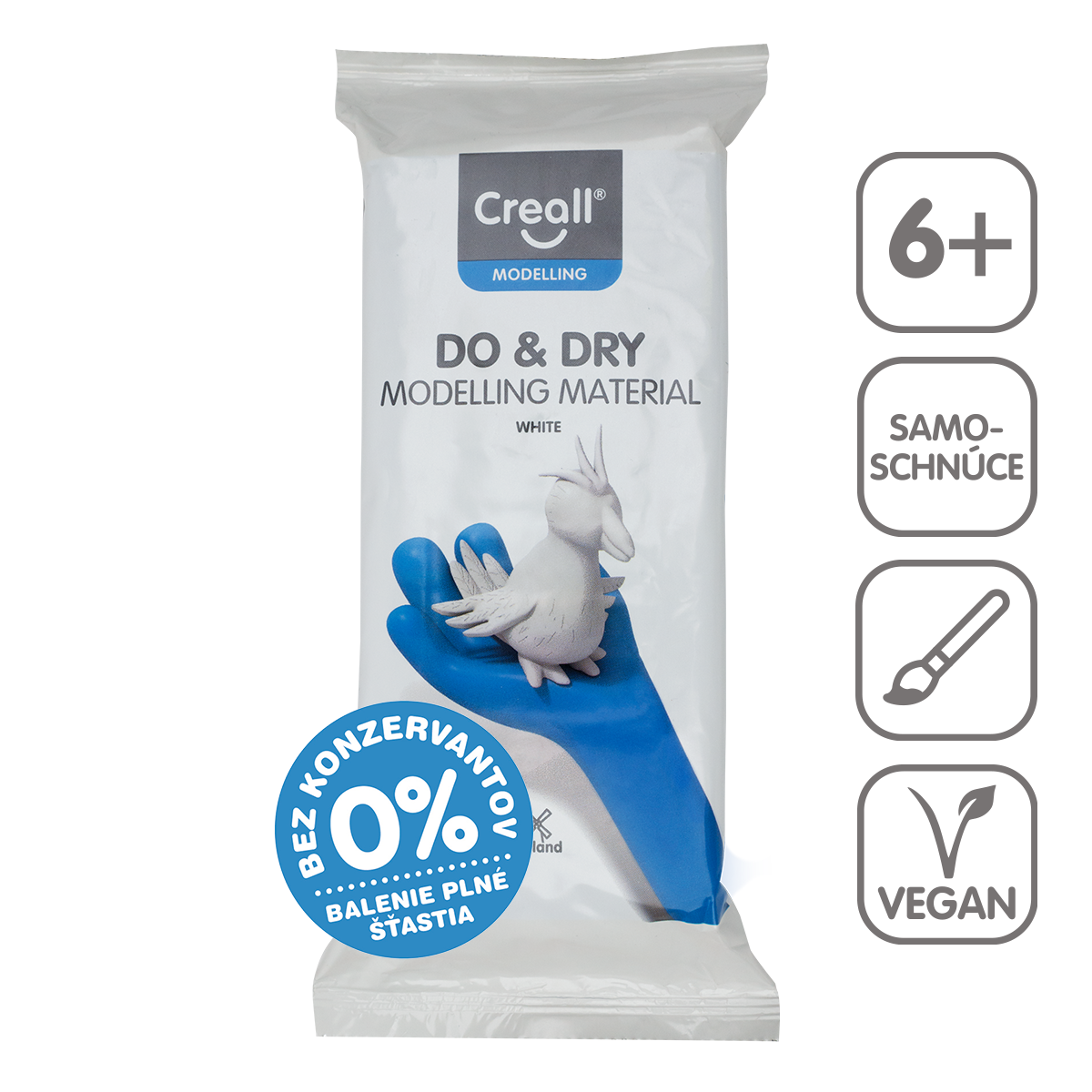 Self-Hardening Modelling Clay Creall Do&Dry 500 g – white