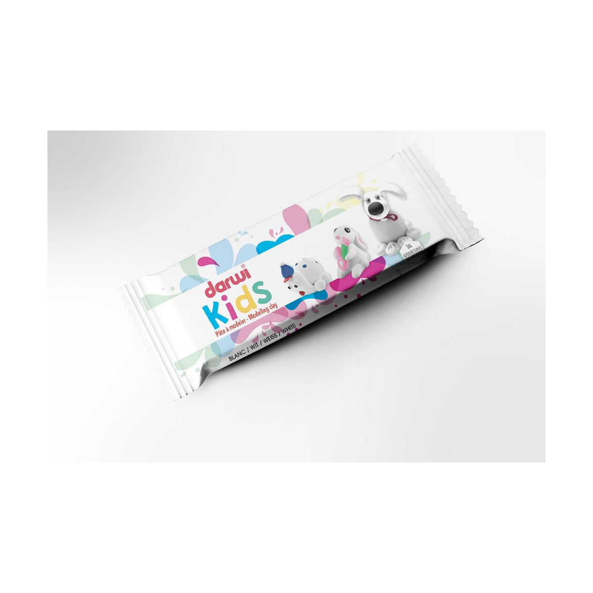 Self-hardening modelling clay DARWI Kids 1000 g white