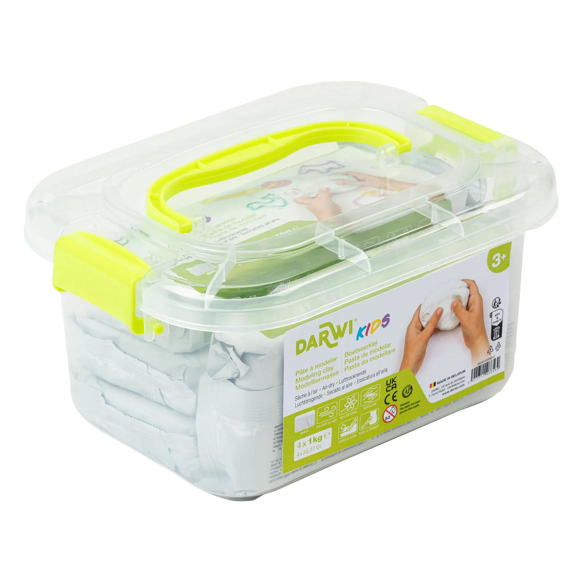 Self-Hardening Modelling Clay DARWI Kids White - 4 x 1000 g