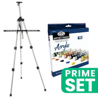 Set for Plein Air Painting, Outdoor Easel and Acrylic Paint Set