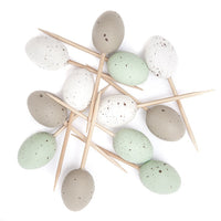 Set of 12 Small Colorful Eggs on Picks | various colors — image 3
