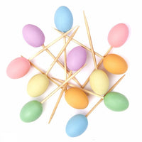 Set of 12 Small Colorful Eggs on Picks | various colors — image 4