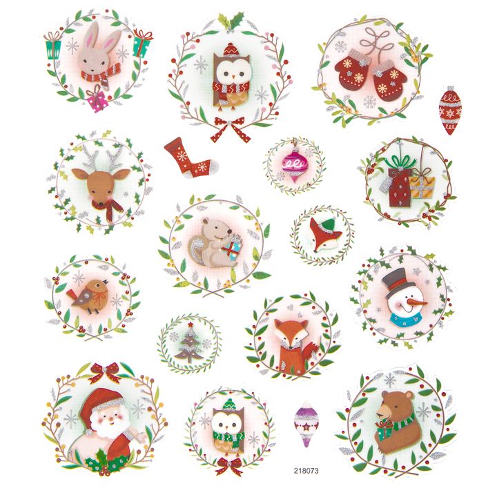 Set of 18 Christmas Stickers