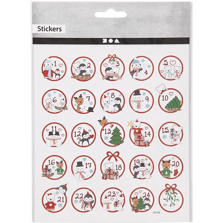 Set of 25 Christmas Stickers