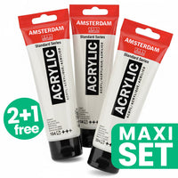 Set of 3 Amsterdam Acrylic Paints – 2 + 1 Free | Titanium White - image 1