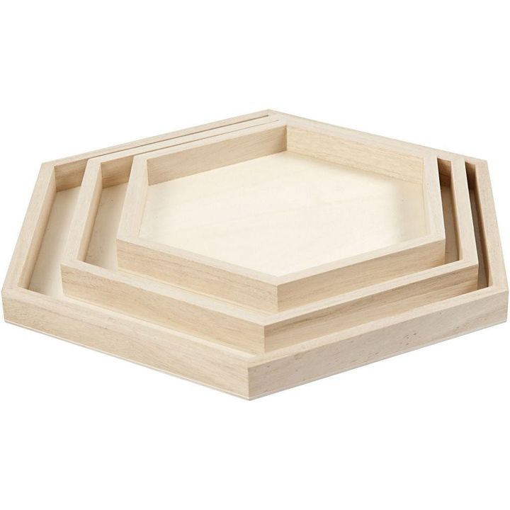 Set of 3 trays for decorating