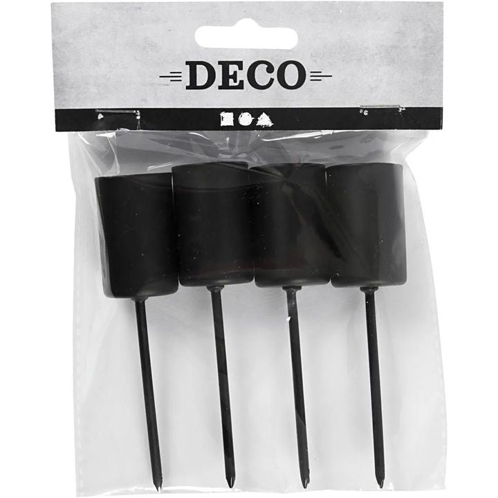 Set of 4 Black Candle Holders — image 3