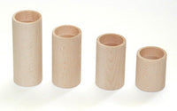 Set of 4 Round Wooden Candle Holders