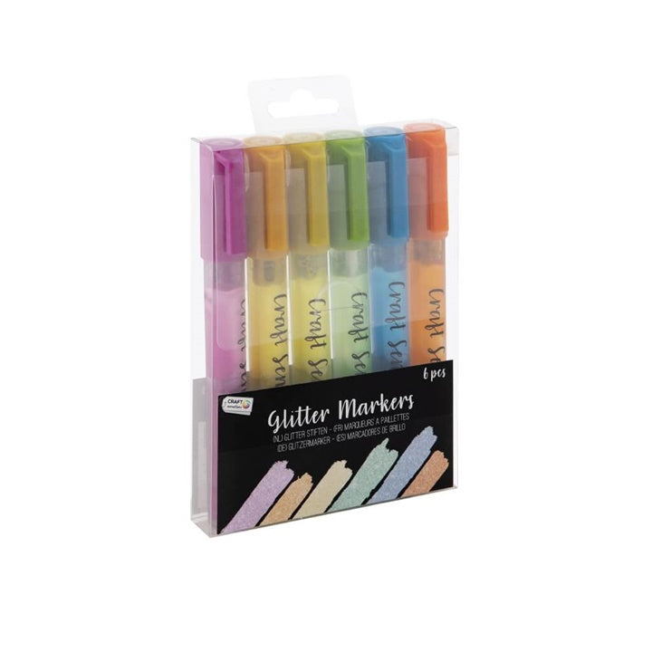 Set of 6 Glitter Markers, image 1