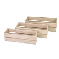 Set of Three Wooden Boxes for Decorating