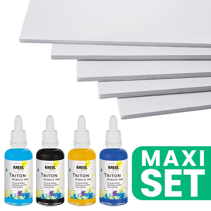 Set of Triton Inks and White Foam Board A3