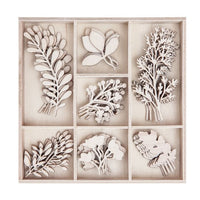 Set of Wooden Decorative Ornaments - Twigs / 35 Pieces