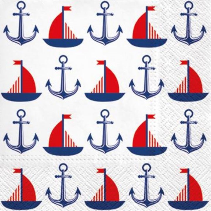 Ships & Anchors Decoupage Napkins - 1 pc