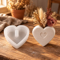 Silicone Mold for Casting Mini Vases for Dried Flowers – heart – 6.6 × 6.1 cm