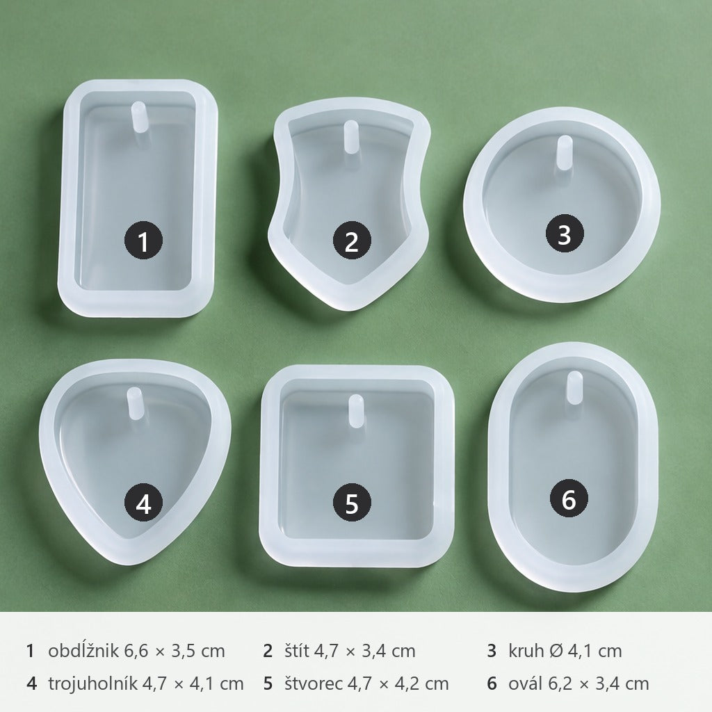 Silicone Mold for Epoxy Resin Pendants with Keychain Rings