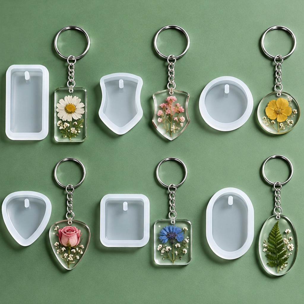 Silicone Resin Pendant Mold with Keyrings