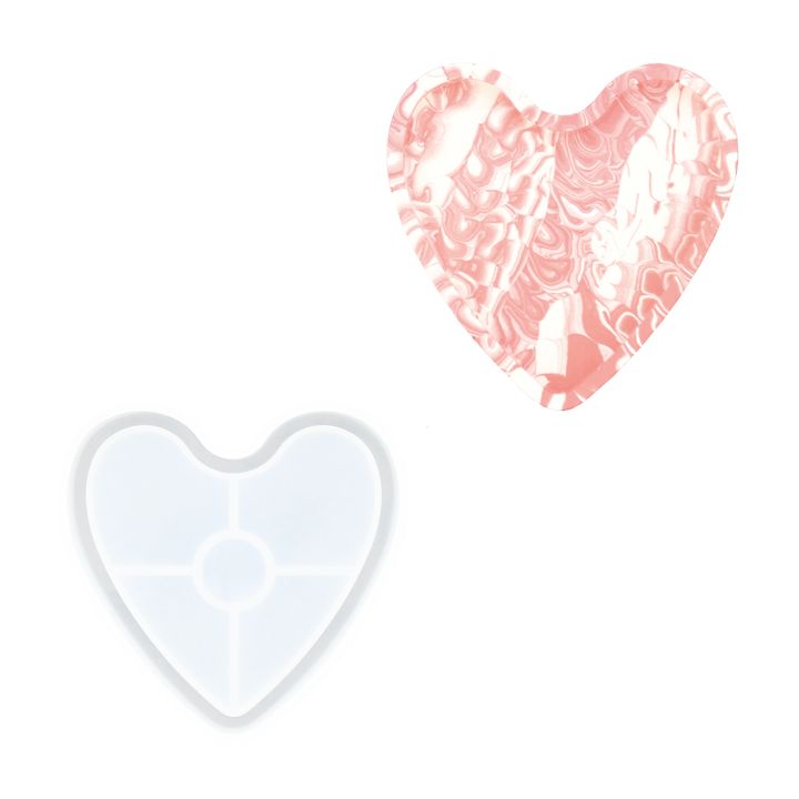Силиконов калъп за леене 11.5x10x1.6cm - Heart Tray — изображение 1