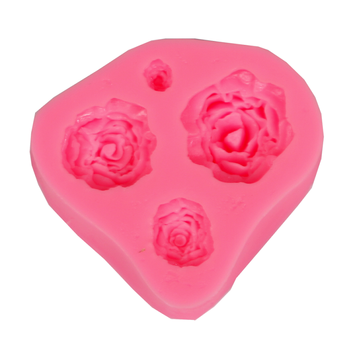 Силиконова форма - 4 рози 7x6.5x1.8 cm — изображение 1