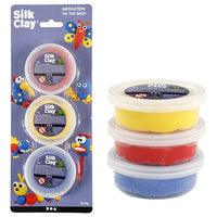 Silk Clay Modeling Clay, Yellow, Blue, Red