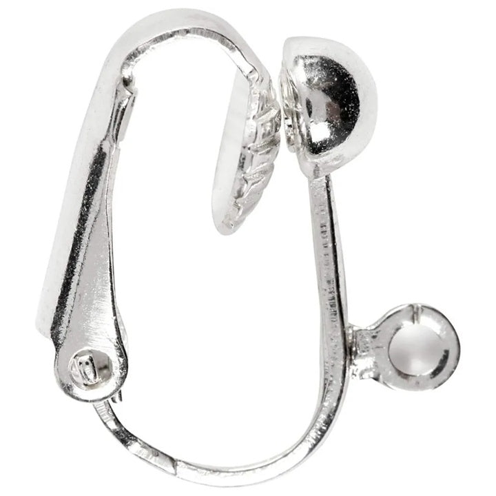 Silver Clip-On Earrings with Half Ball and Loop, Set of 6 — image 1