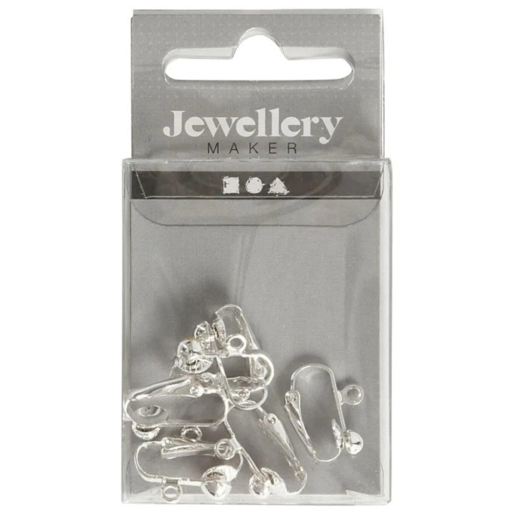 Silver Clip-On Earrings with Half Ball and Loop, Set of 6 — image 2