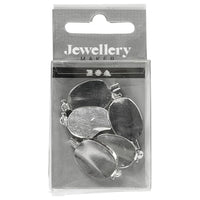 Silver-Colored Brooch Base, 20 x 15 mm, Set of 5