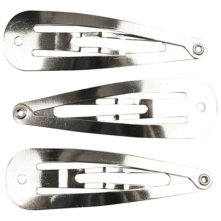 Silver Hair Clips with a Hole for Decorations, 10 pcs, image 1