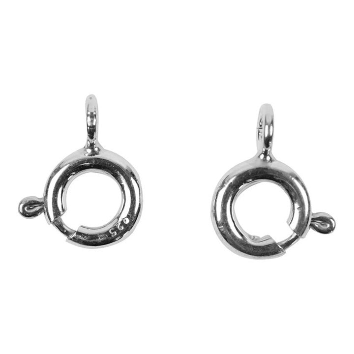 Silver Spring Ring Clasps for Jewelry, 6 mm, Set of 10 — image 2