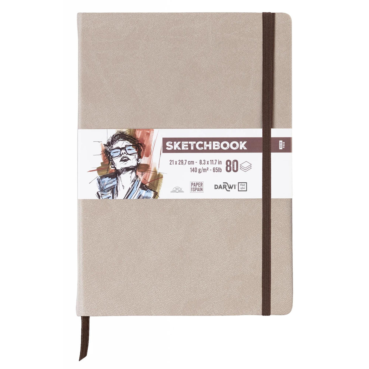 Sketchbook DARWI Taupe A4 140 g 80 sheets