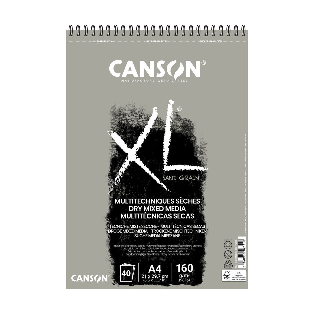 Sketching Pad CANSON XL Touch Grey 160 g/m² A4 – A3 - 40 sheets