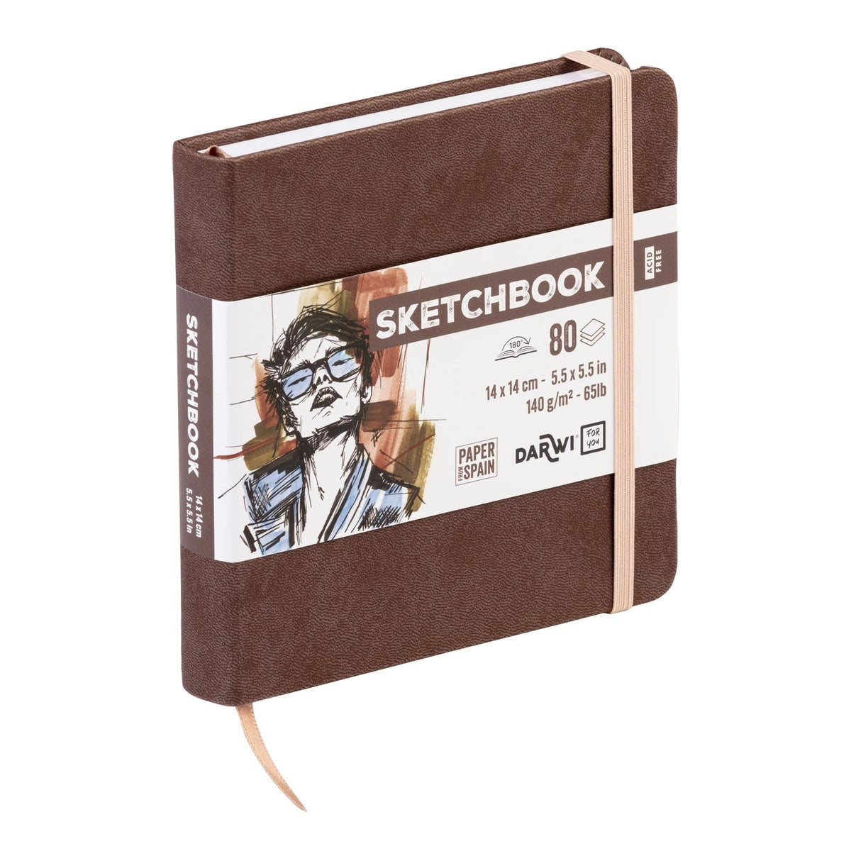 Sketching Pad DARWI Brown 14 x 14 cm 140 g 80 Sheets