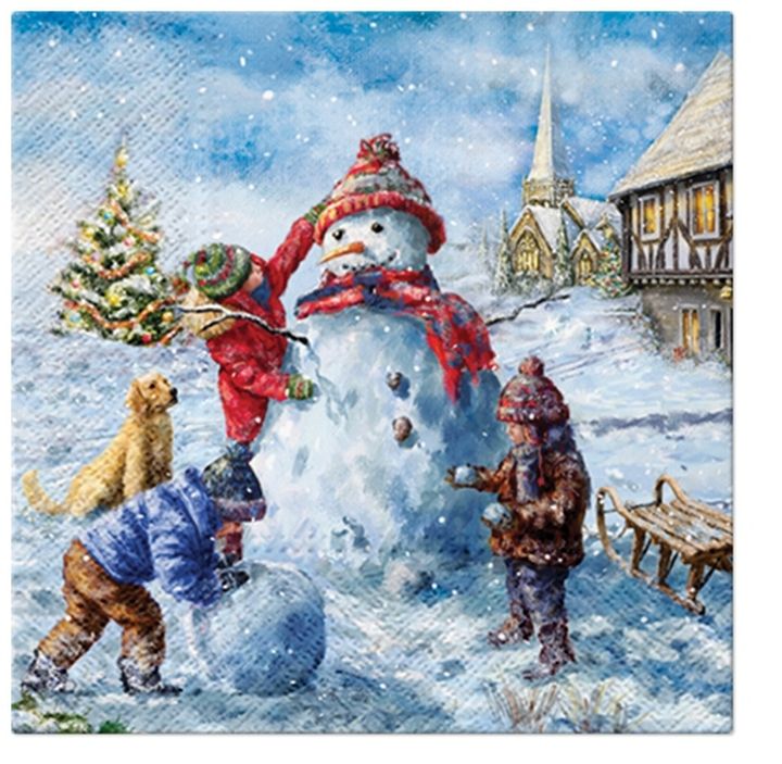 Snowman Fun Decoupage Napkins - 1 pc