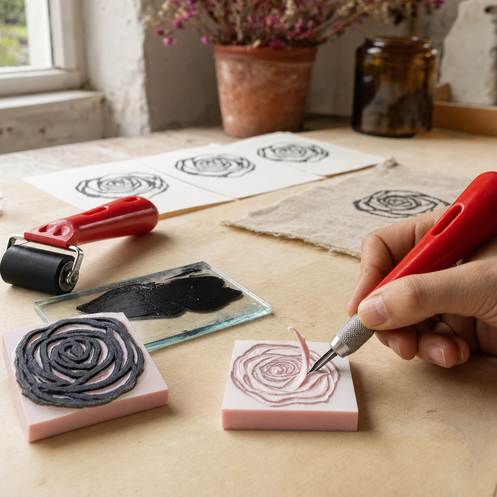 Soft Rubber Carving Block for Stamp Making - 5 x 5 cm