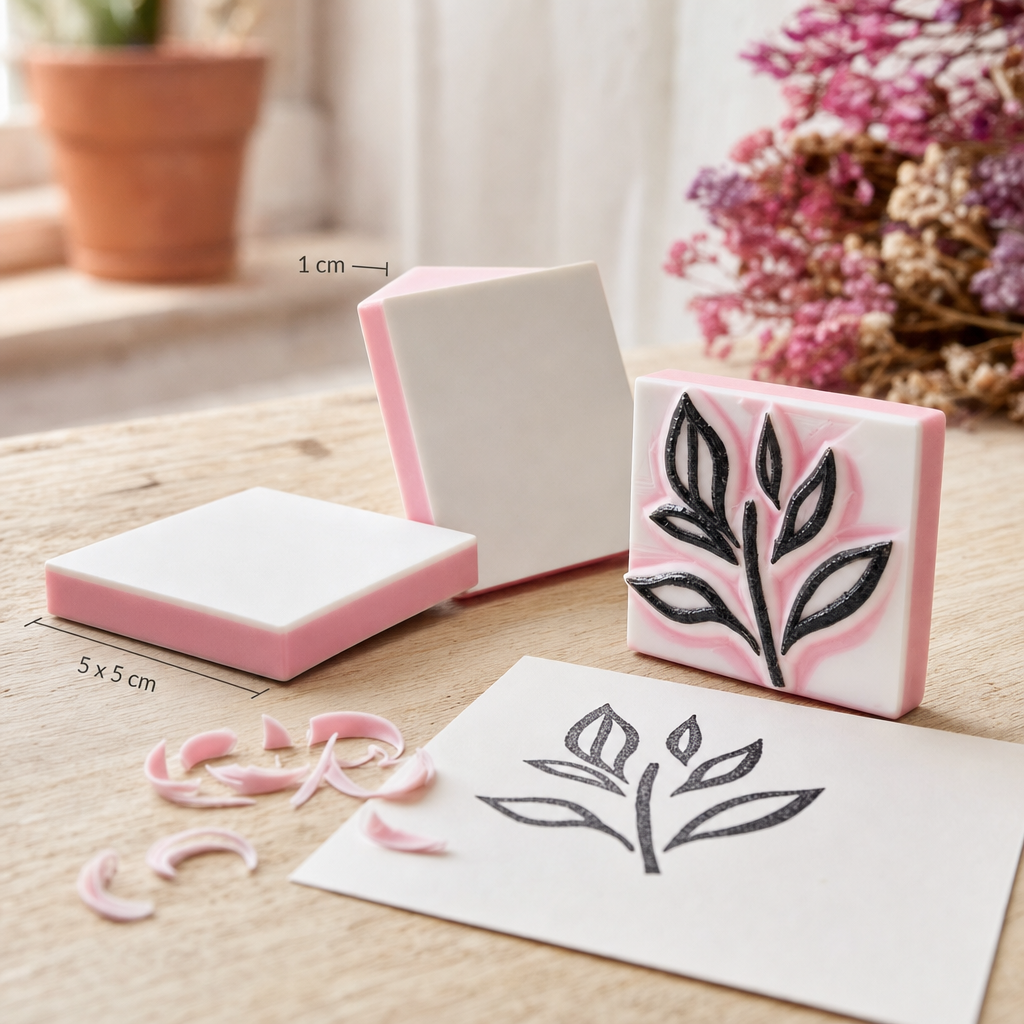 Soft Rubber Stamp Carving Block 5 x 5 cm