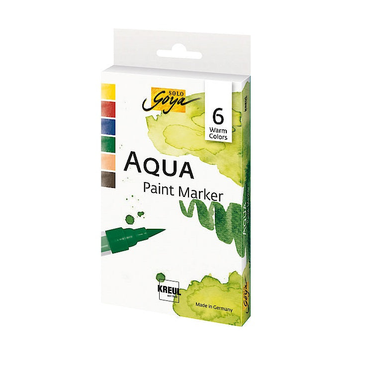 Solo Goya Aqua Watercolor Markers, Warm Colors, Set of 6