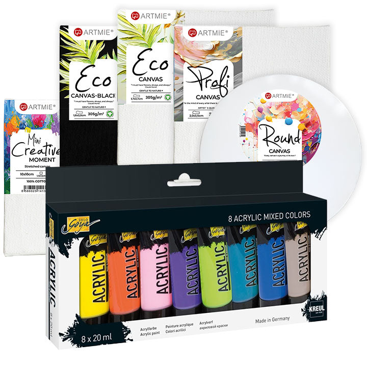 Solo Goya Large Set of Mini Canvases and Acrylic Paint Sets