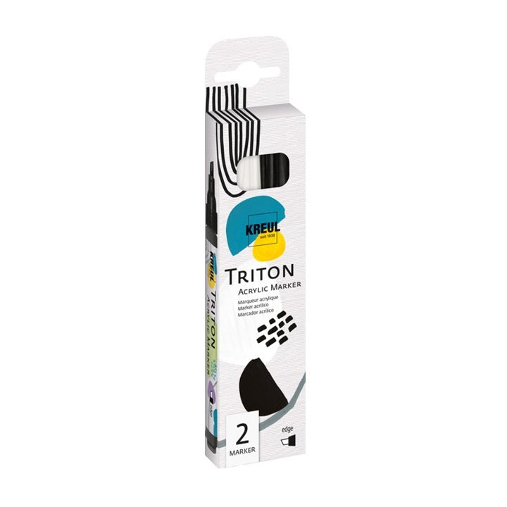Solo Goya TRITON Acrylic Paint Pens, Black/White, Set of 2