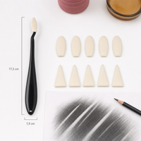 Sponge Lifting and Blending Tool with 10 Replaceable Heads, 17.5 cm