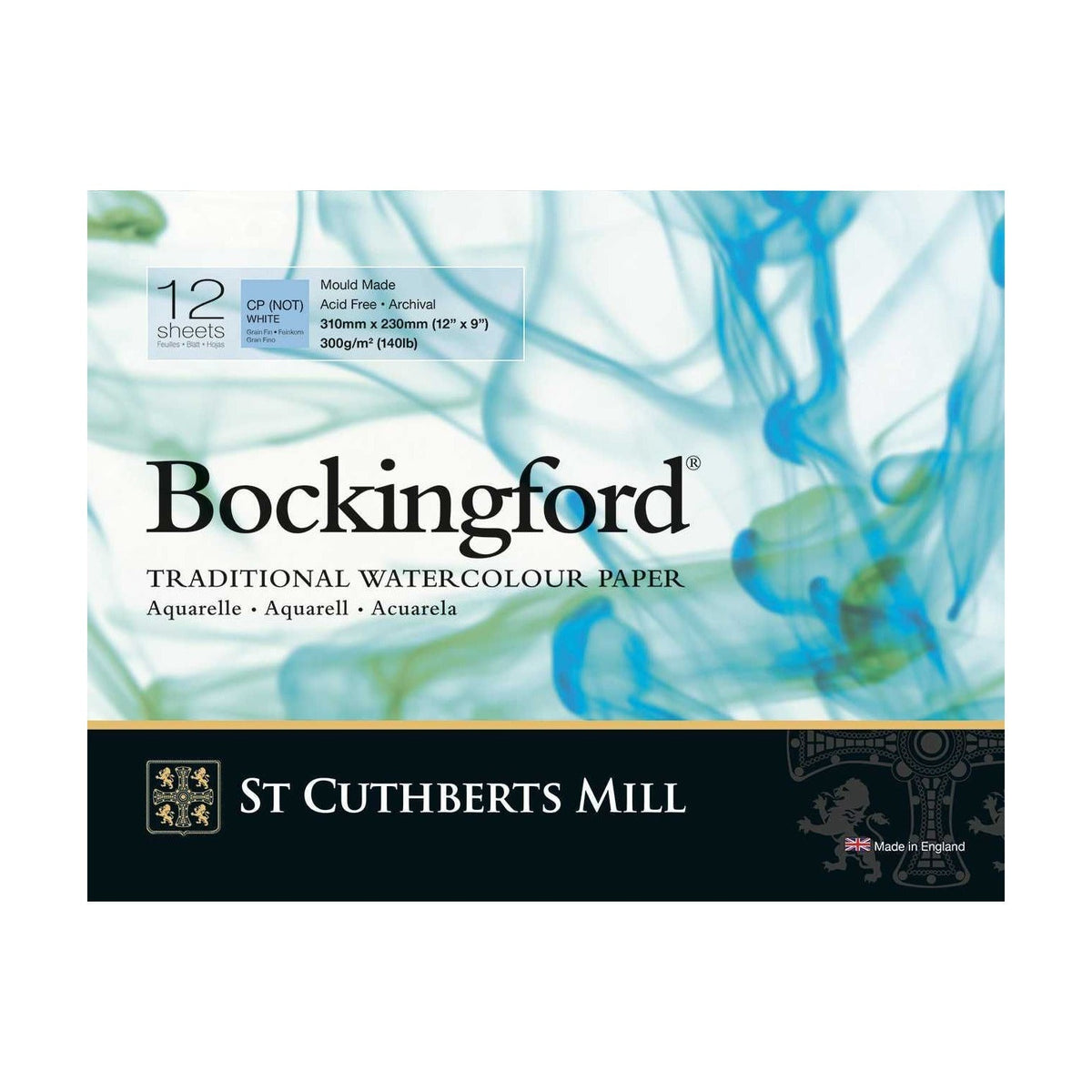 CANSON St Cuthberts Bockingford CP White Watercolor Pad, 300 g/m², 12 Sheets, Various Formats