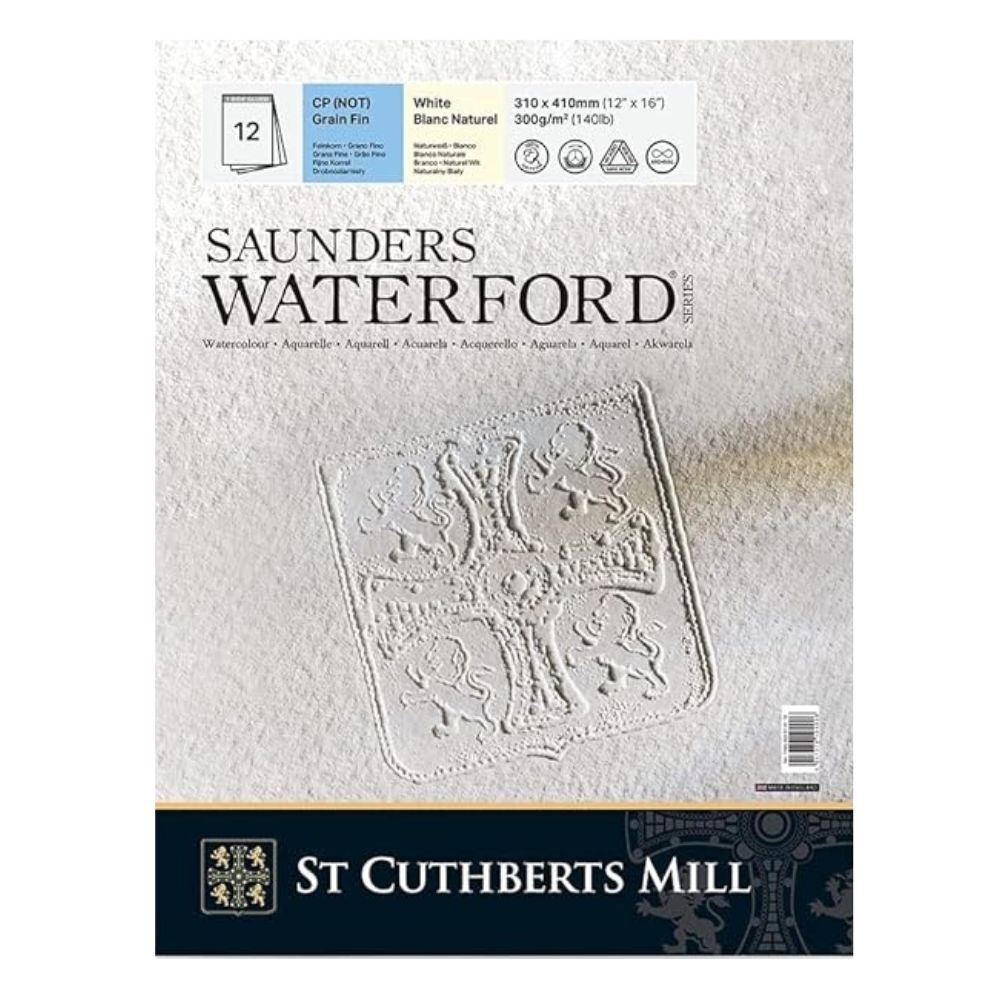 St Cuthberts Mill Saunders Waterford CP White Watercolour Pad 300 g/m² 23 x 31 cm