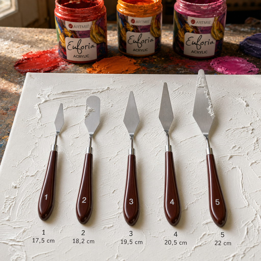 Stainless Steel Painting Palette Knife – No. 5 large pointed blade (22 cm)