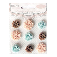 Sugar & Spice Self-Adhesive Resin Flowers / Set of 9