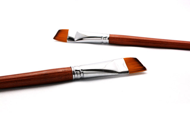 Synthetic-Hair Angled Brushes, Various Sizes