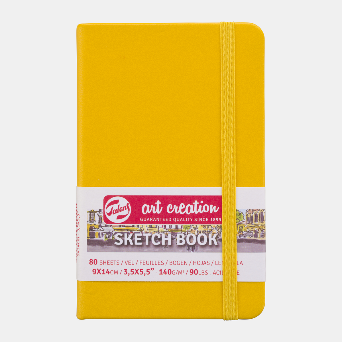 Talens Art Creation Golden Yellow Sketch Pad, 9 x 14 cm, 140 g, 80 Sheets, Hardbound