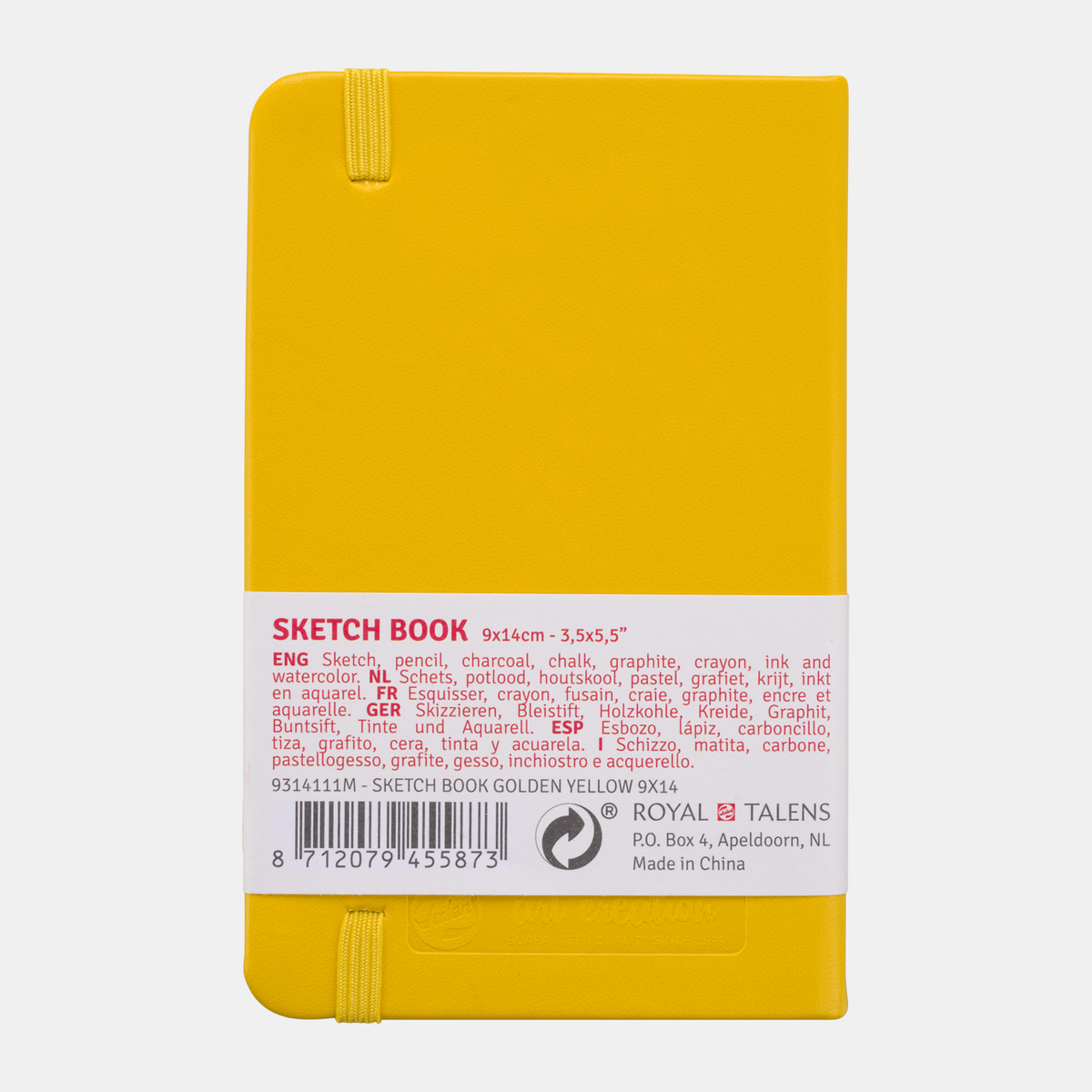 Talens Art Creation Golden Yellow Sketch Pad, 9 x 14 cm, 140 g, 80 Sheets, Hardbound