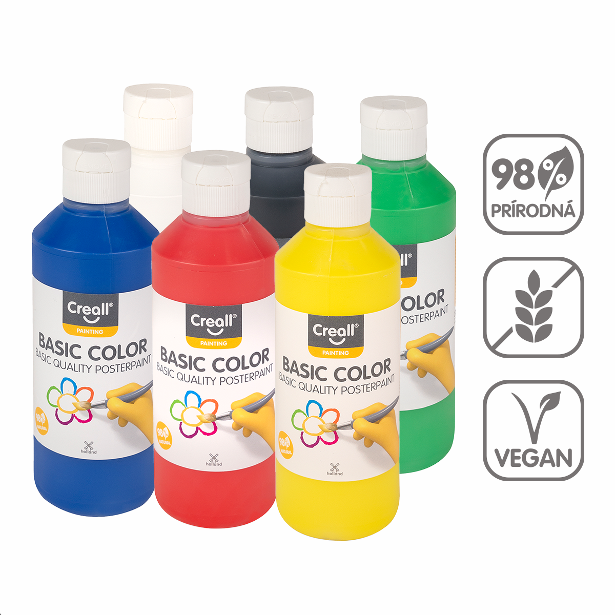 Tempera Paint Set Creall 6 x 250 ml