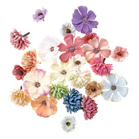 Textile Flowers | 3 Patterns, Set of 24, Multicolor - Image 1